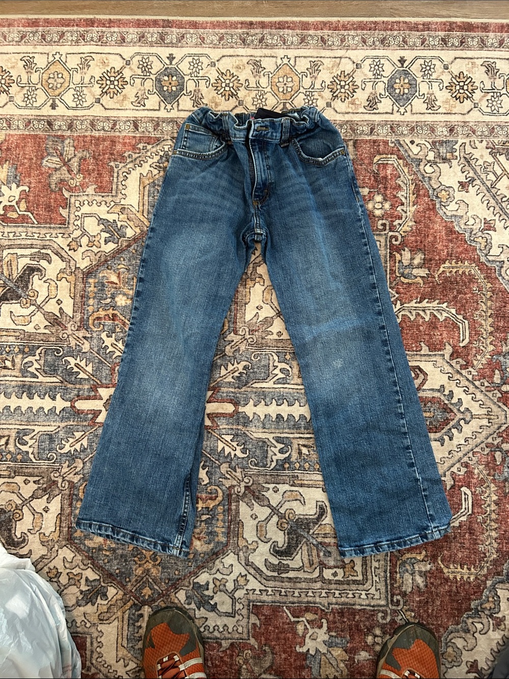 Wrangler Classic Boot Jeans - Red Logo on Blue Denim